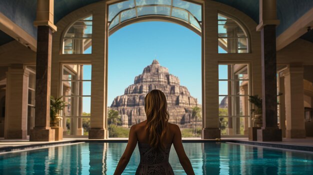 Photo woman in a luxury spa resort