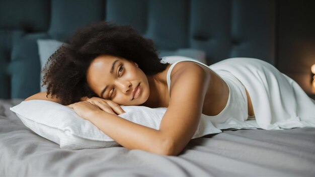 Woman lying on the bed