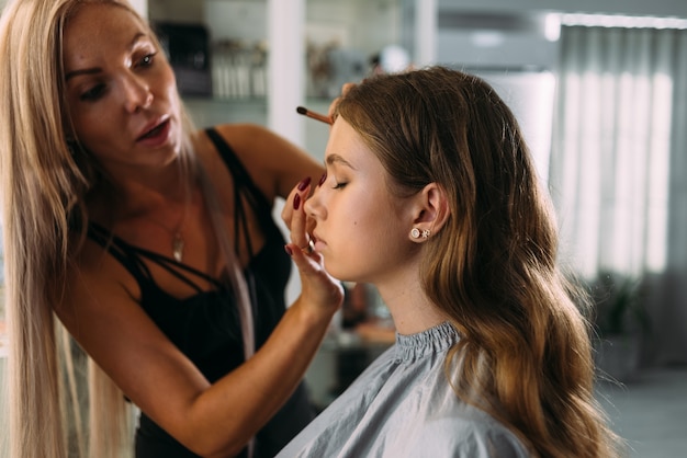 woman at make up salon