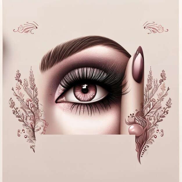 Photo a woman makeup and cosmetics for social media template design post banner