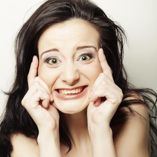 Woman making a funny face