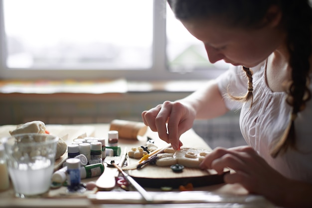 Woman making pastry