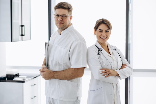 woman and man dental colleagues at dentistry