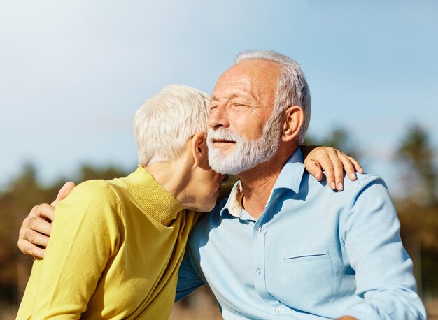 woman man outdoor senior couple happy lifestyle retirement together smiling love fun elderly active vitality nature mature