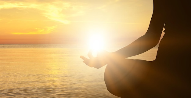 Woman meditating in yoga