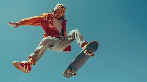 woman and men skateboarder skateboarding in modern city