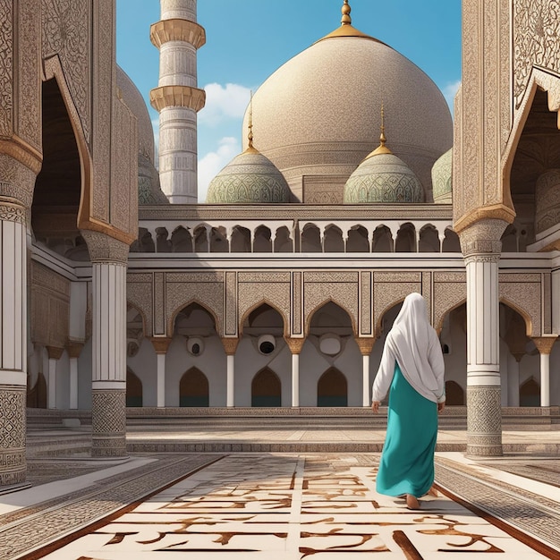 woman in mosque by ai image