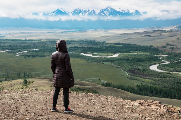 Woman in the mountain