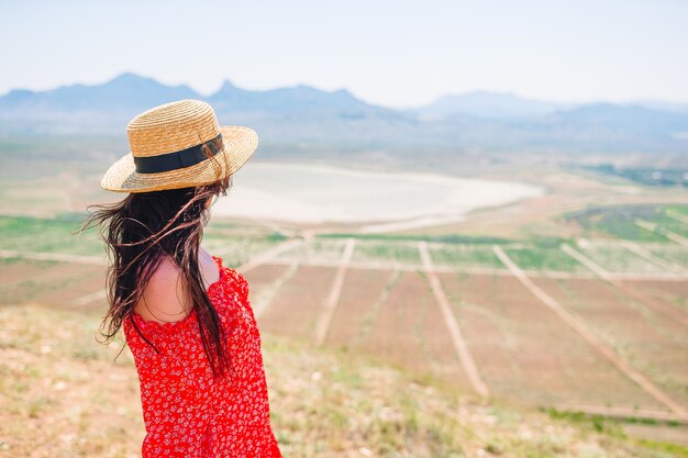 Woman in the mountains on summer vacation