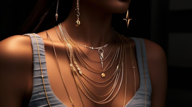 woman necklaceHD 8K wallpaper Stock Photographic Image