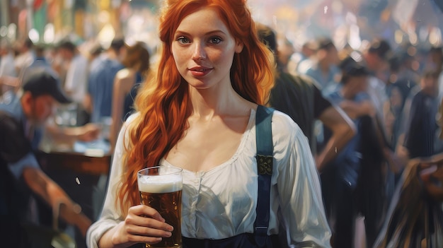 Woman at oktoberfest