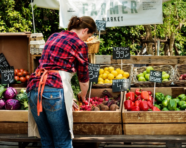 Woman owner fresh gracery organic shop