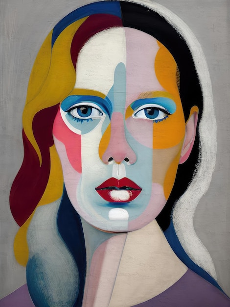 Woman Painting Artistic Face Portrait