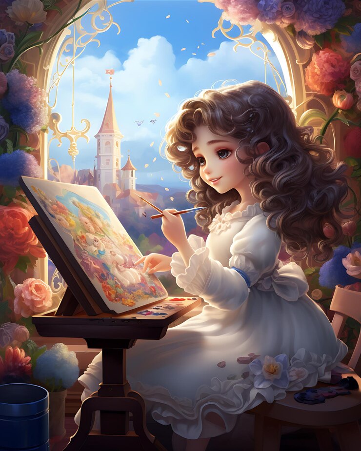 Photo 女性 が 杖 の 上 に 絵 を 描い て いる