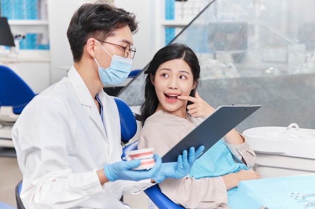 Woman patient at dentist