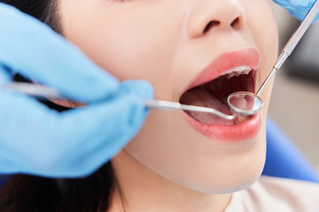 Woman patient at dentist