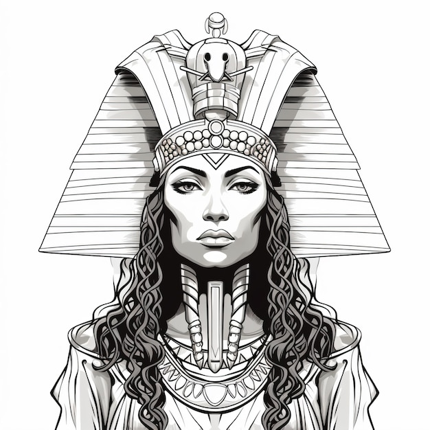 Foto una donna in costume da faraone con un serpente in testa