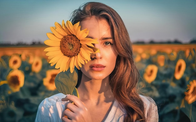 Woman in photo with flowers