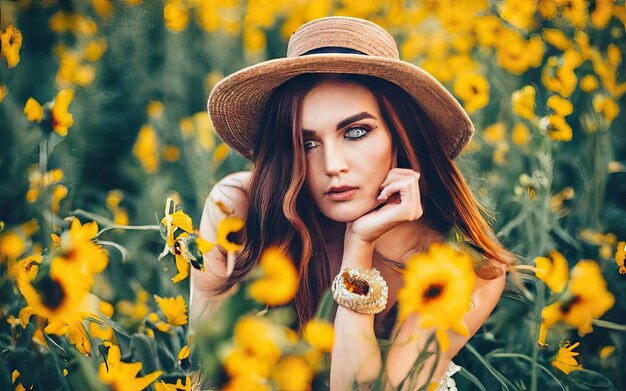 Woman in photo with flowers