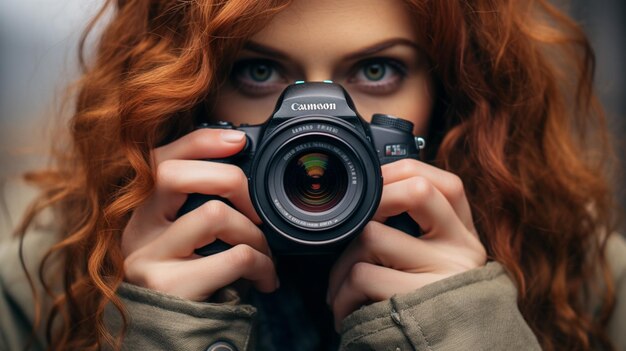 woman photographer with a camera