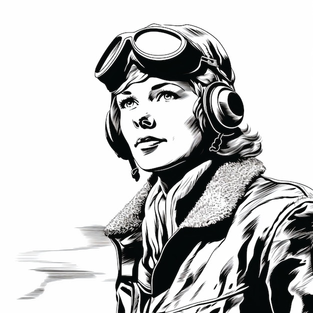 a woman in a pilot's helmet and goggles