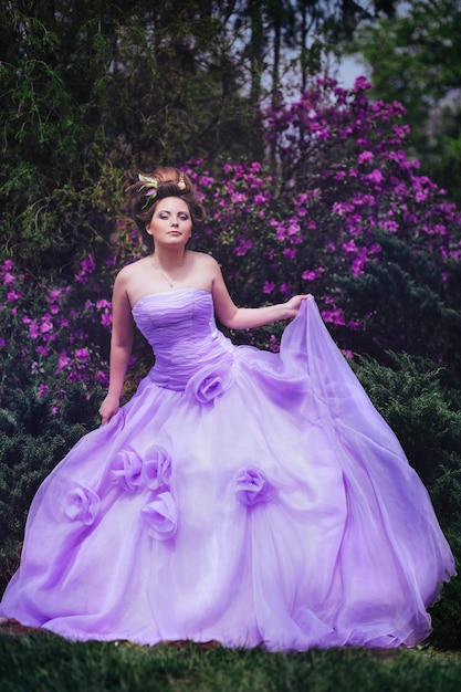 Woman in pink gown