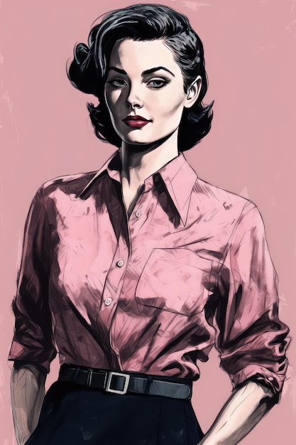 A woman in a pink shirt and a hat