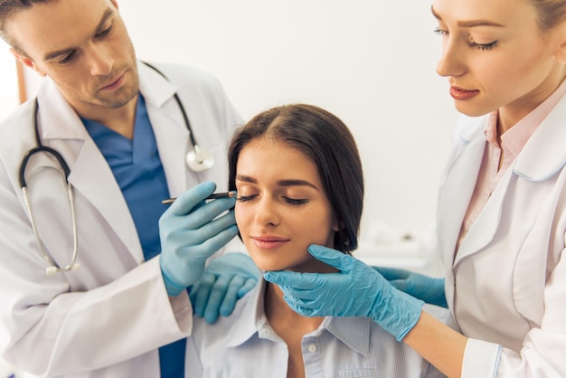 Woman at the plastic surgeon