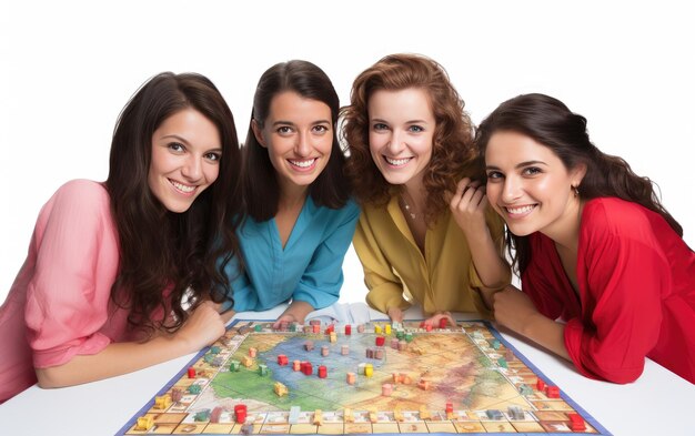 A woman playing a board game with friends Friendship and Fun