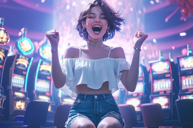 woman playing in a casino