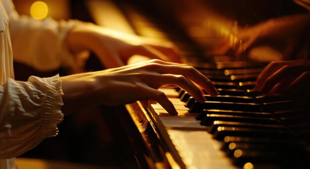 a woman playing the piano