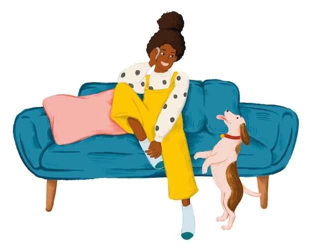 woman png talking on phone sticker transparent background