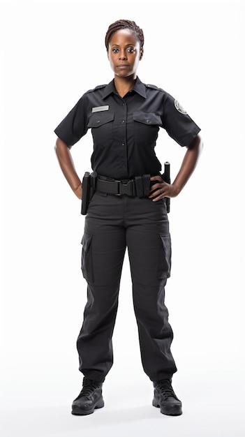 a woman in a police uniform posing for a picture