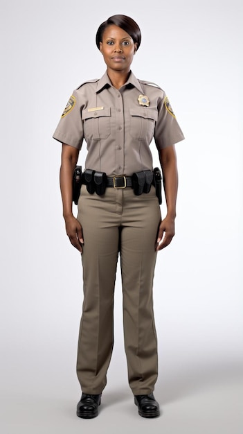 a woman in a police uniform posing for a picture