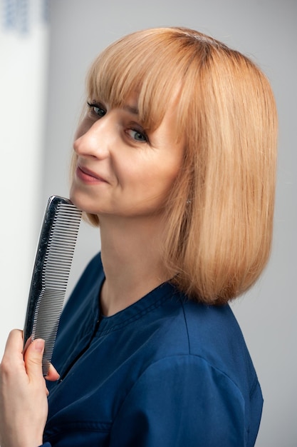 Woman portrait on background studio