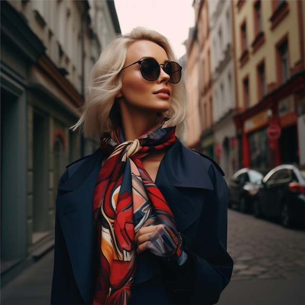 woman portrait in the city background