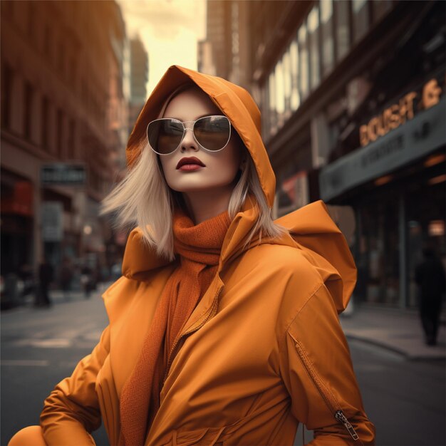 woman portrait in the city background