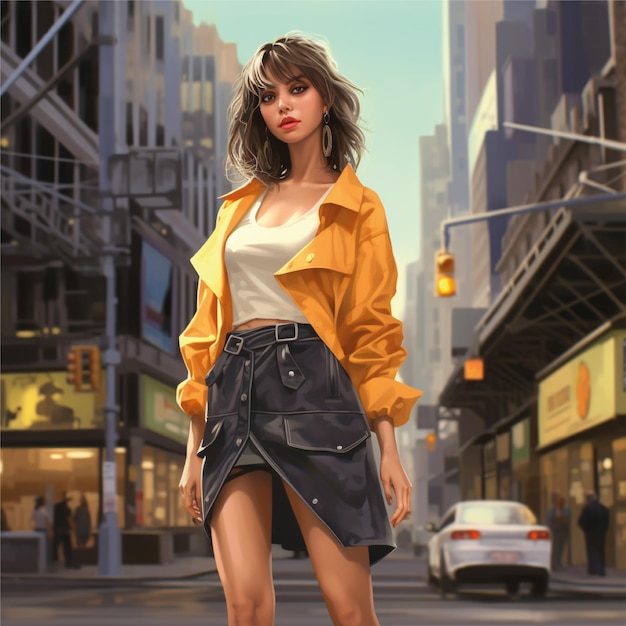 woman portrait in the city background