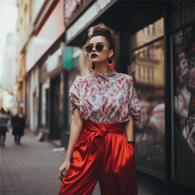 woman portrait in the city background