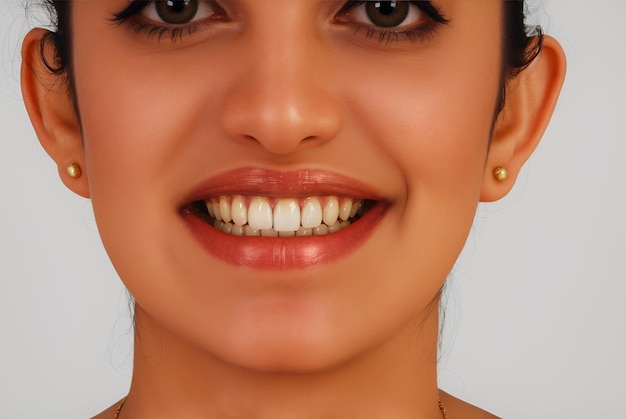 사진 woman_portrait_detailed_teeth 소셜 네트워크를 위한 아바타