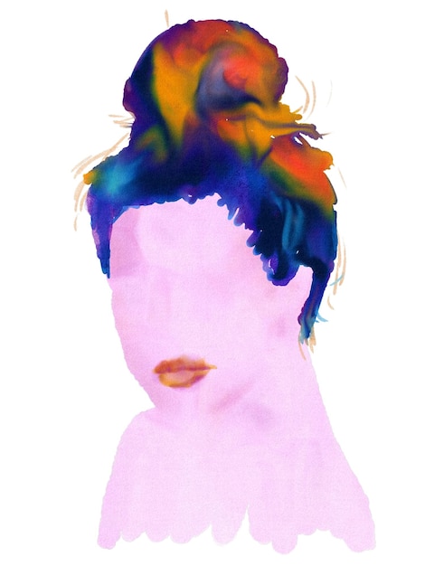 Photo woman portrait watercolor