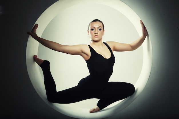 Woman posing in a circle