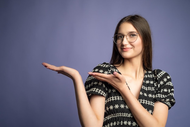 Woman posing in studio