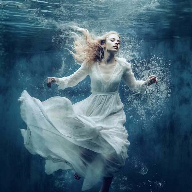 Premium Photo | Woman posing underwater