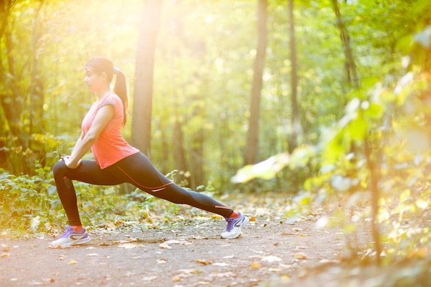 Woman practicing or exercising