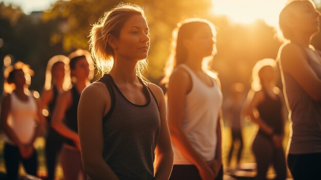 写真 外でスポーツをしている女性