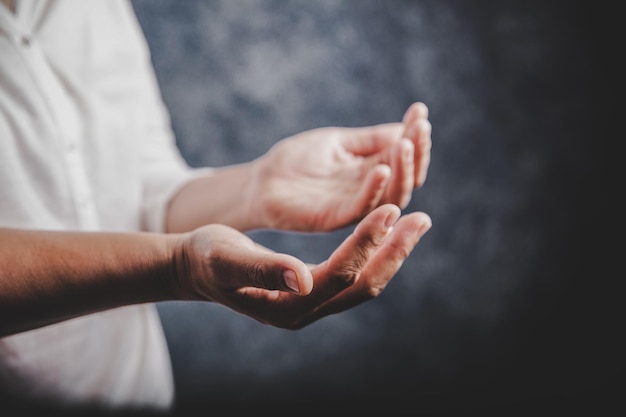 Woman Pray for god blessing to wishing have a better life