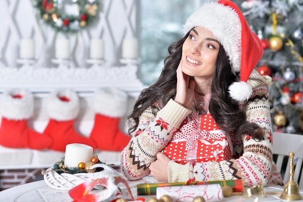 Woman preparing for Christmas