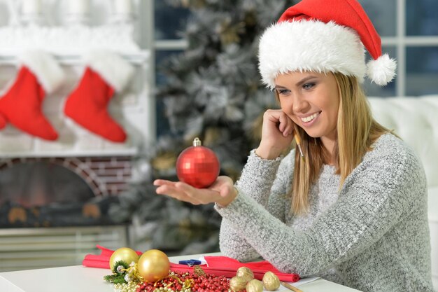 Woman preparing for Christmas