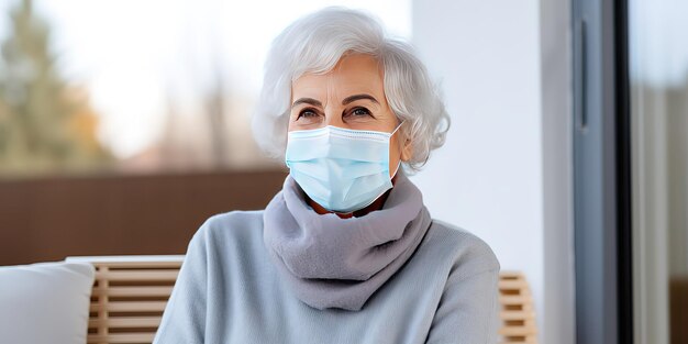 Photo a woman in a protective medical mask